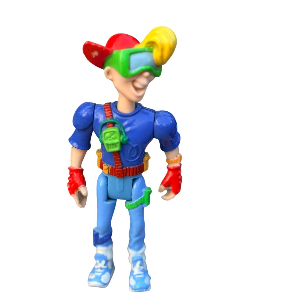 Vintage Burger King Kids Club Vid Action Figure 1990 Blue Red Plastic Toy 90s
